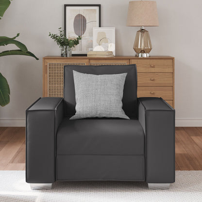 Fauteuil Kunstleder Grijs 59 cm