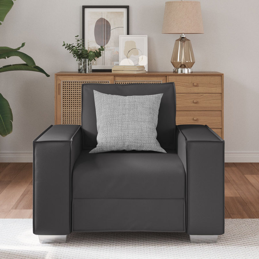 Fauteuil Kunstleder Grijs 59 cm