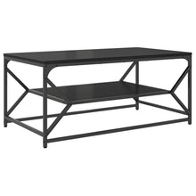 Salontafel Met Plank Geengineerd Hout Zwart eiken 90 x 50 x 40 cm