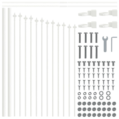 Tuinhek Met Hoepeltop 11,9X0,75 M Staal Wit 11,9 m 50-75 cm
