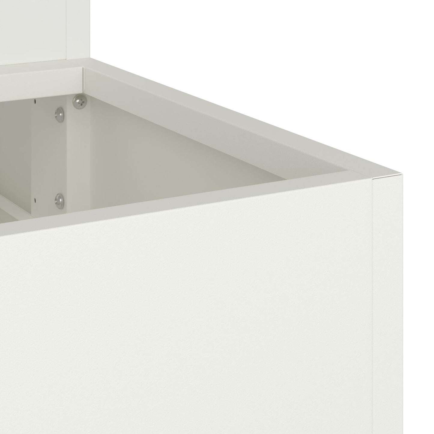 Tuin Plantenbak 3-Laags Te Staal 90 x 90 x 35 cm Wit