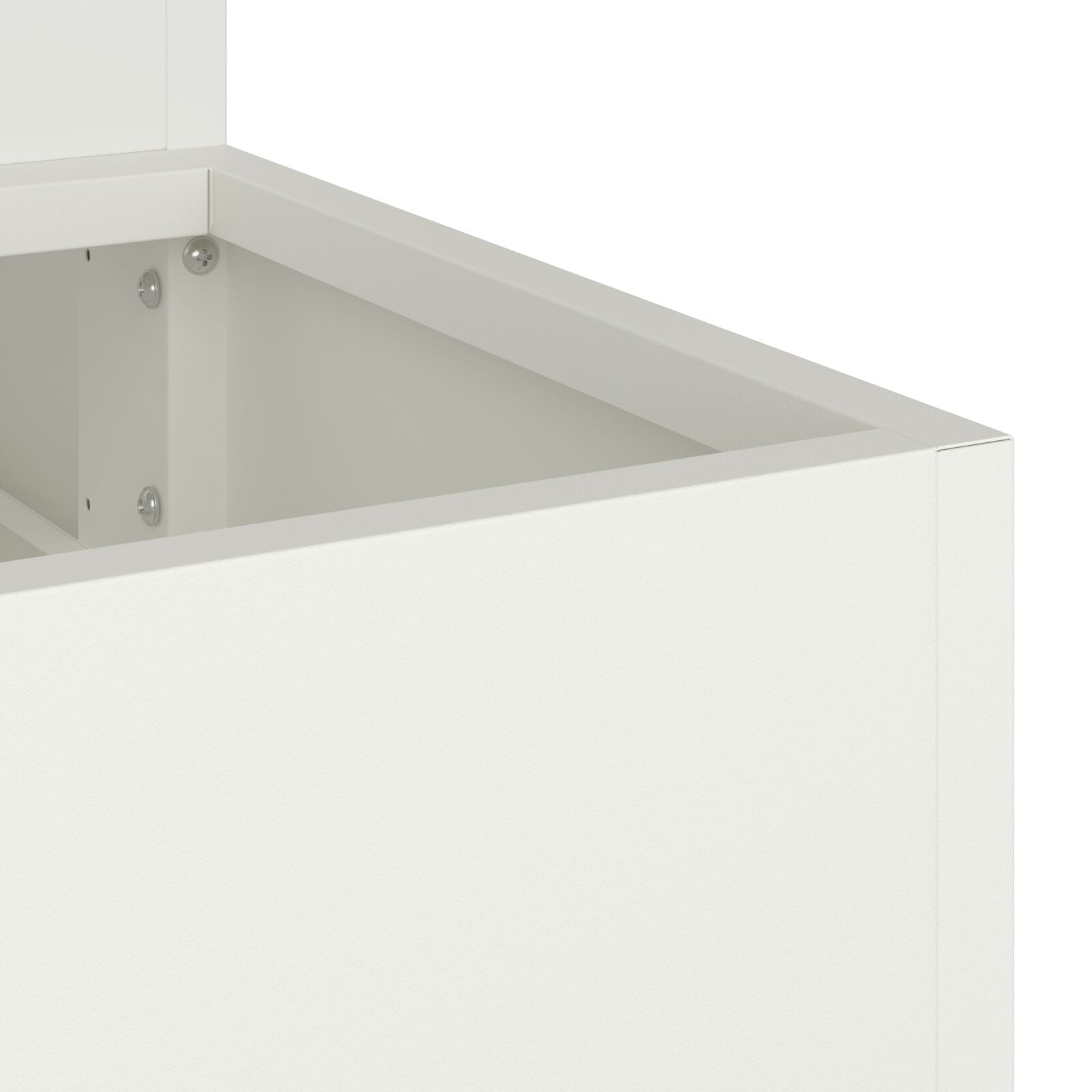 Tuin Plantenbak 3-Laags Te Staal 90 x 90 x 35 cm Wit