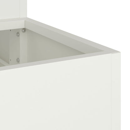 Tuin Plantenbak 3-Laags Te Staal 90 x 90 x 35 cm Wit