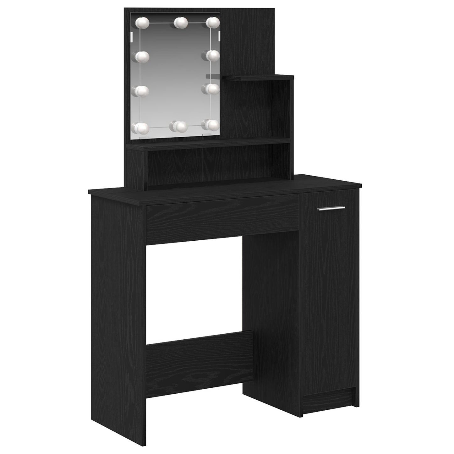 Led Kaptafel In Zwart Eiken - 86.5 X 35 X 136 Cm
