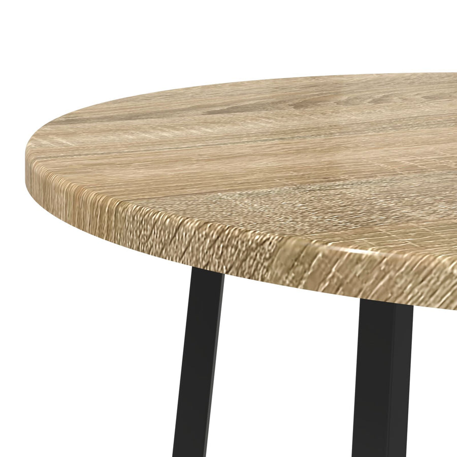 Bijzettafelset Van 2 - , Gelaagd Hout En Metaal Sonoma eiken