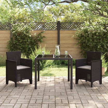 Tuinstoelen Met Kussens Set Van 2 , Plastic, Polyester Taupe Bruin