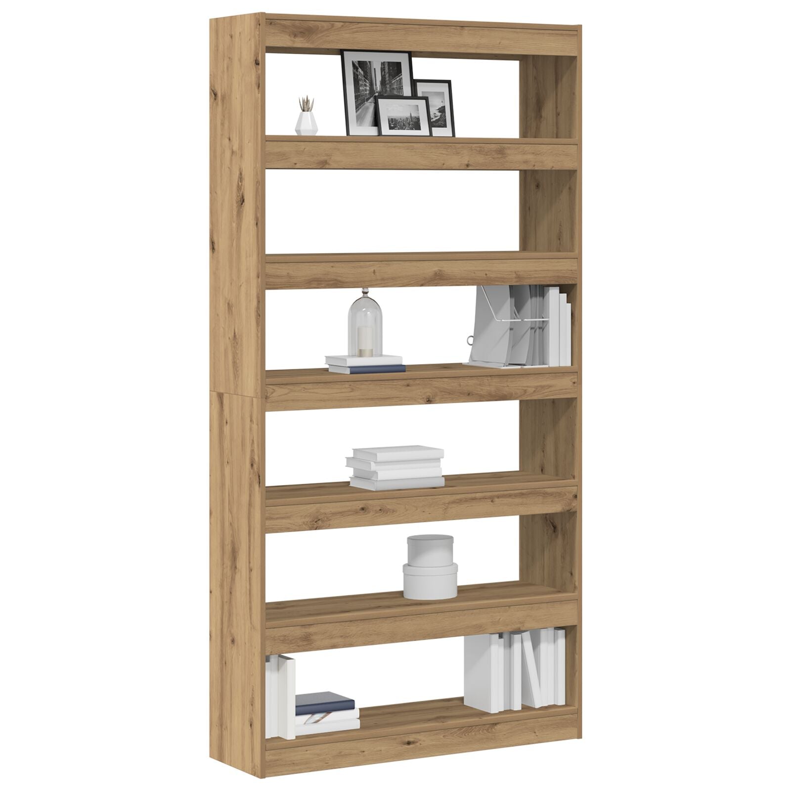 Boekenkast Artisan Eiken Massief Hout 100 X 30 X 198 Cm