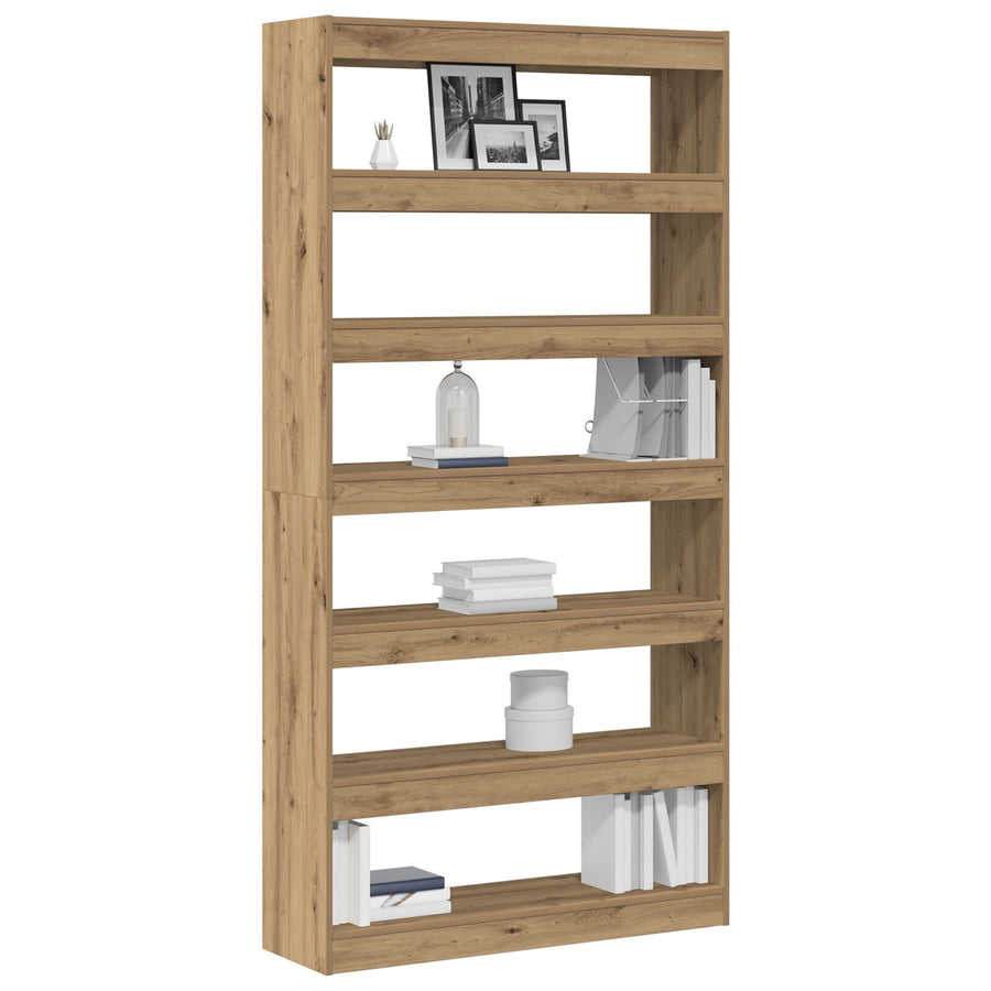 Boekenkast Artisan Eiken Massief Hout 100 X 30 X 198 Cm