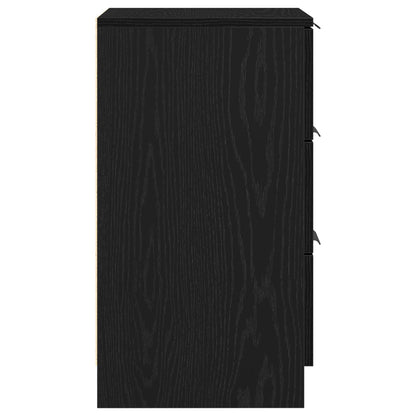 Nachtkastjes 2-Pack Zwart Eiken 40X65X65 Cm Gemaakt Van Bewerkt Hout