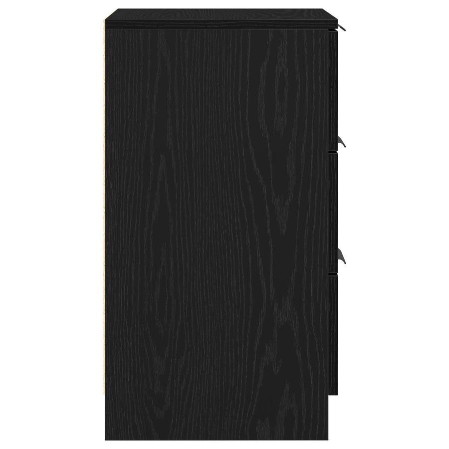 Nachtkastjes 2-Pack Zwart Eiken 40X65X65 Cm Gemaakt Van Bewerkt Hout