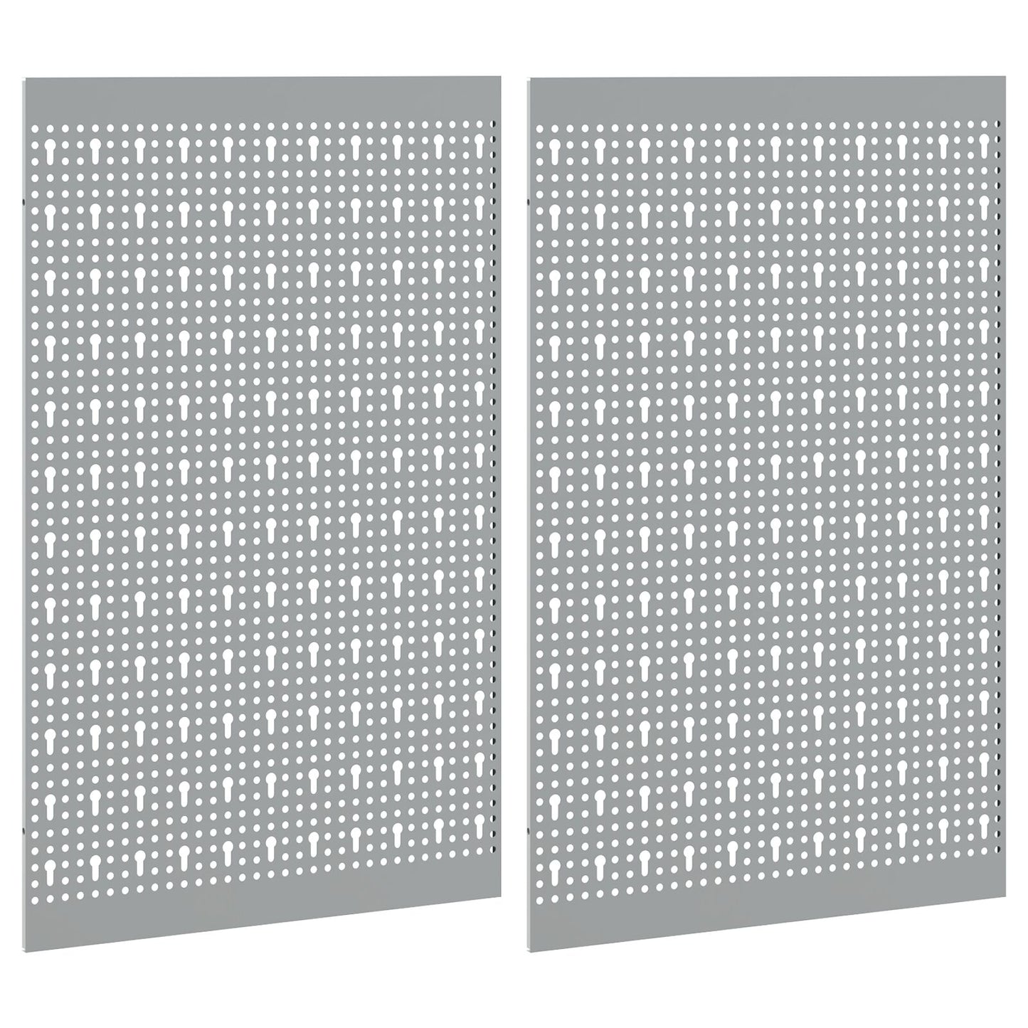 Pegboards 2 Pack Met 8 Accessoires, Grijs, 50X Staal 80 cm