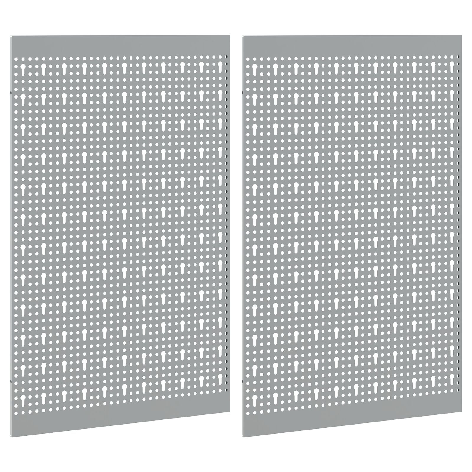 Pegboards 2 Pack Met 8 Accessoires, Grijs, 50X Staal 80 cm