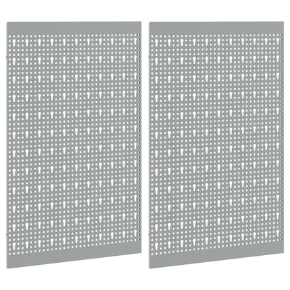 Pegboards 2 Pack Met 8 Accessoires, Grijs, 50X Staal 80 cm