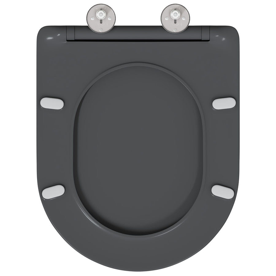 Snelle Toiletbril Met Zachte Sluiting Duroplast Anthraciet