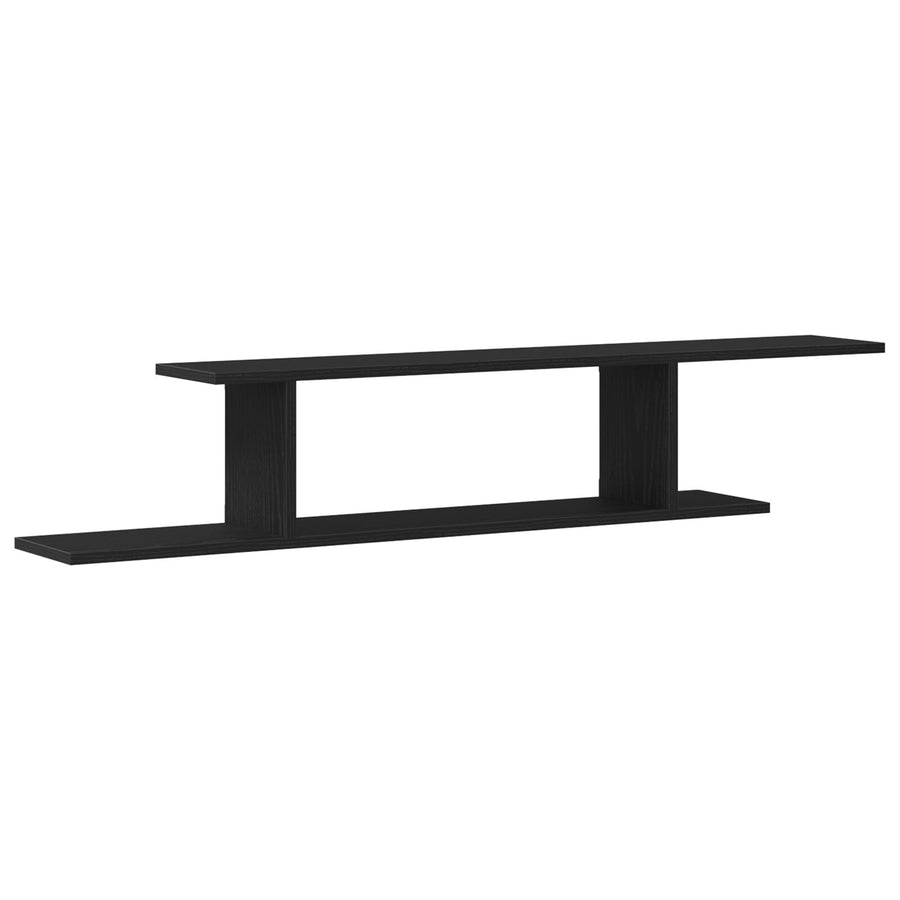 Wandplank Voor Tv Zwart Eiken 125X18X23 Cm Bewerkt Hout