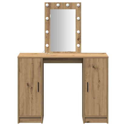 Dressing Tafel Met Led Verlichting 102X33X135 Cm Artisan eiken
