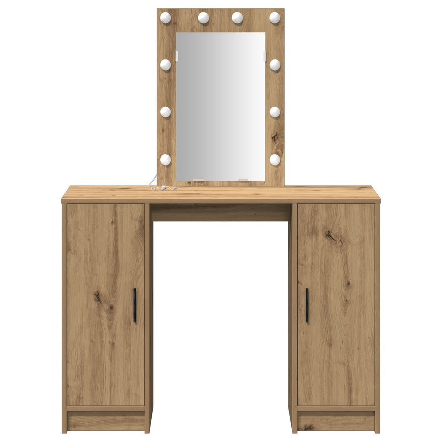 Dressing Tafel Met Led Verlichting 102X33X135 Cm Artisan eiken