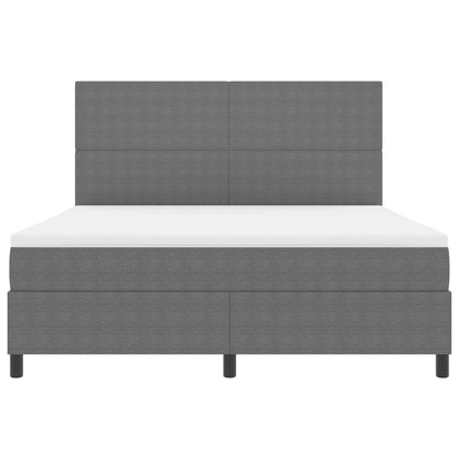 Boxspringbed Met Matras Donkergrijs Super King Korduroystof