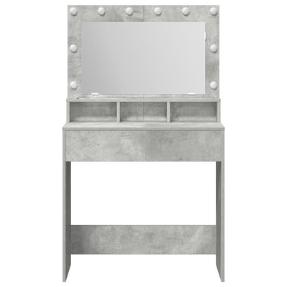 Make-Uptafel Met Led Verlichting 79X41X135 Cm Beton grijs 75.5 x 41 x 135 cm