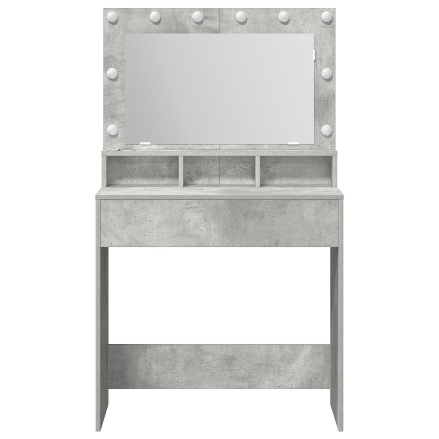 Make-Uptafel Met Led Verlichting 79X41X135 Cm Beton grijs 75.5 x 41 x 135 cm