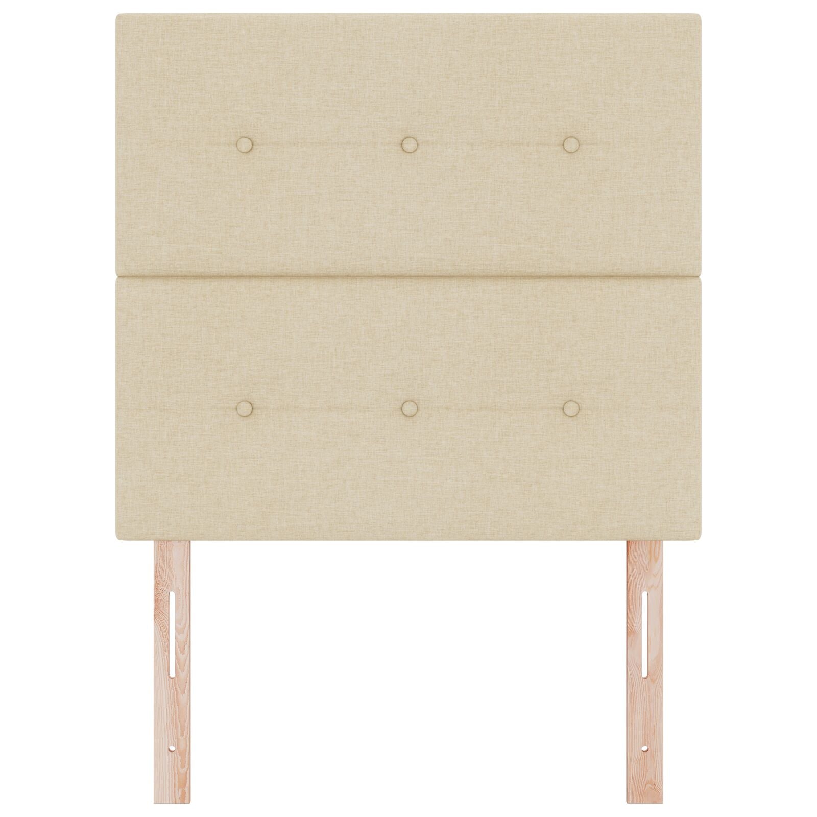 Hoofdbord Met Knopen Tufted Crème 80 Cm Stof