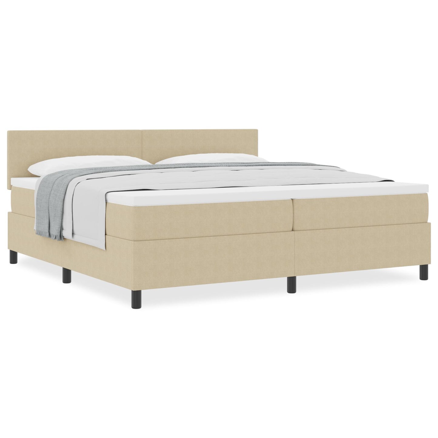 Boxspring Bed Met Matras Lichtgroen Grijs 200X200 Cm Corduroy Stof