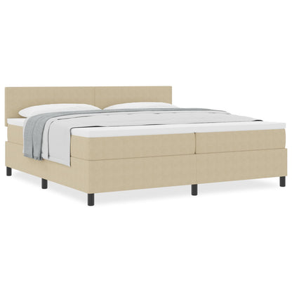 Boxspring Bed Met Matras Lichtgroen Grijs 200X200 Cm Corduroy Stof