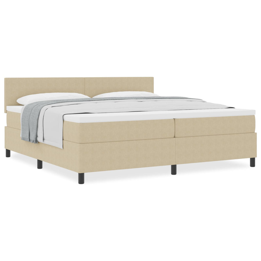 Boxspring Bed Met Matras Lichtgroen Grijs 200X200 Cm Corduroy Stof