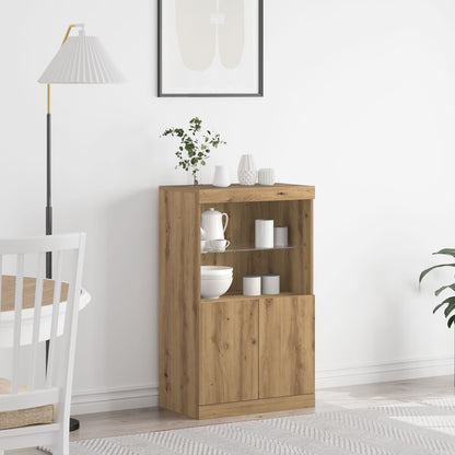 Dressoir Met Led-Verlichting 60X37X100 Cm Artisan eiken
