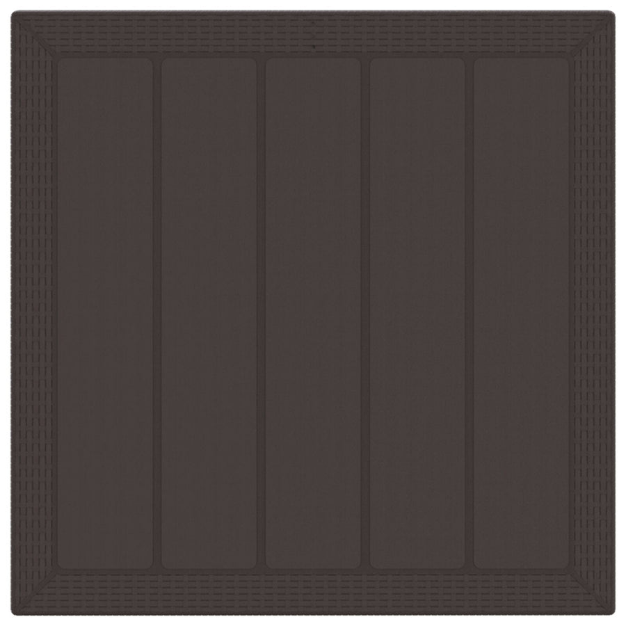 5-Delige Tuin Eettafel Set Met Kussens Bruin Poly Riet