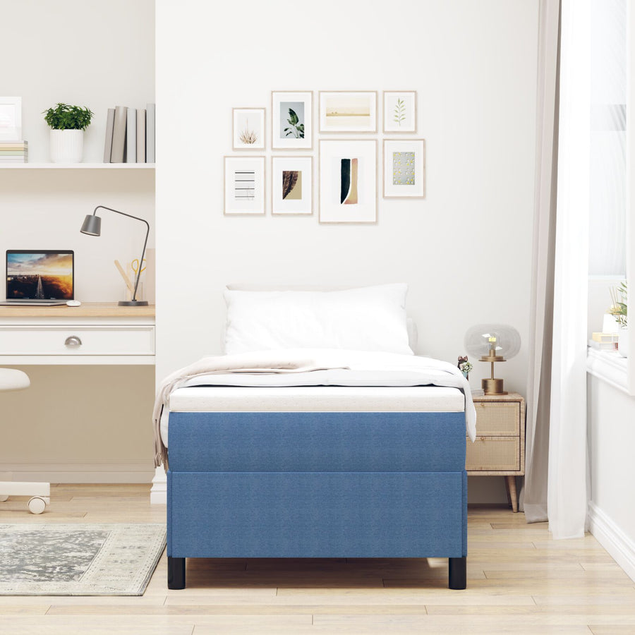 Bed Frame Corduroy Stof Blauw 90 x 200 cm