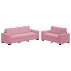 Bankstel 2-delig roze fluweel 221x78x80 cm