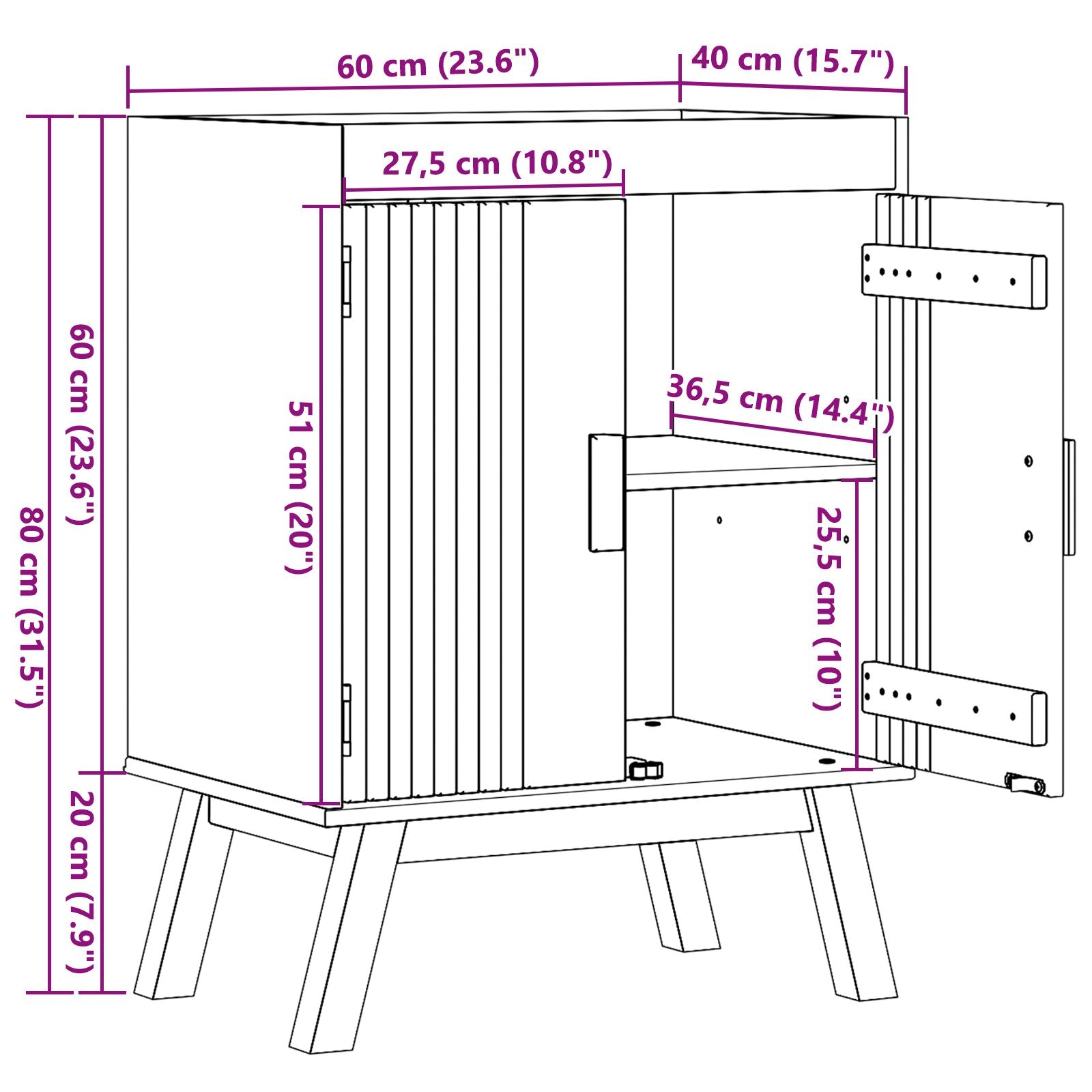 Onderkast 114X43X73,5 Cm Massief Houten Grenen Geel