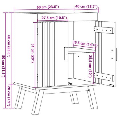 Onderkast 114X43X73,5 Cm Massief Houten Grenen Geel