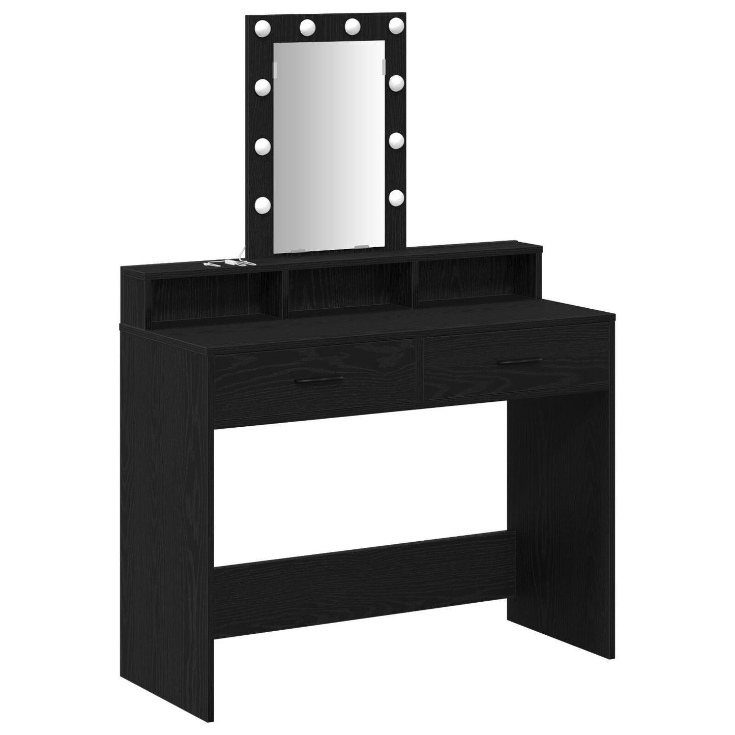 Kaptafel Met Led Verlichting Zwart eiken 100 x 41 x 140 cm