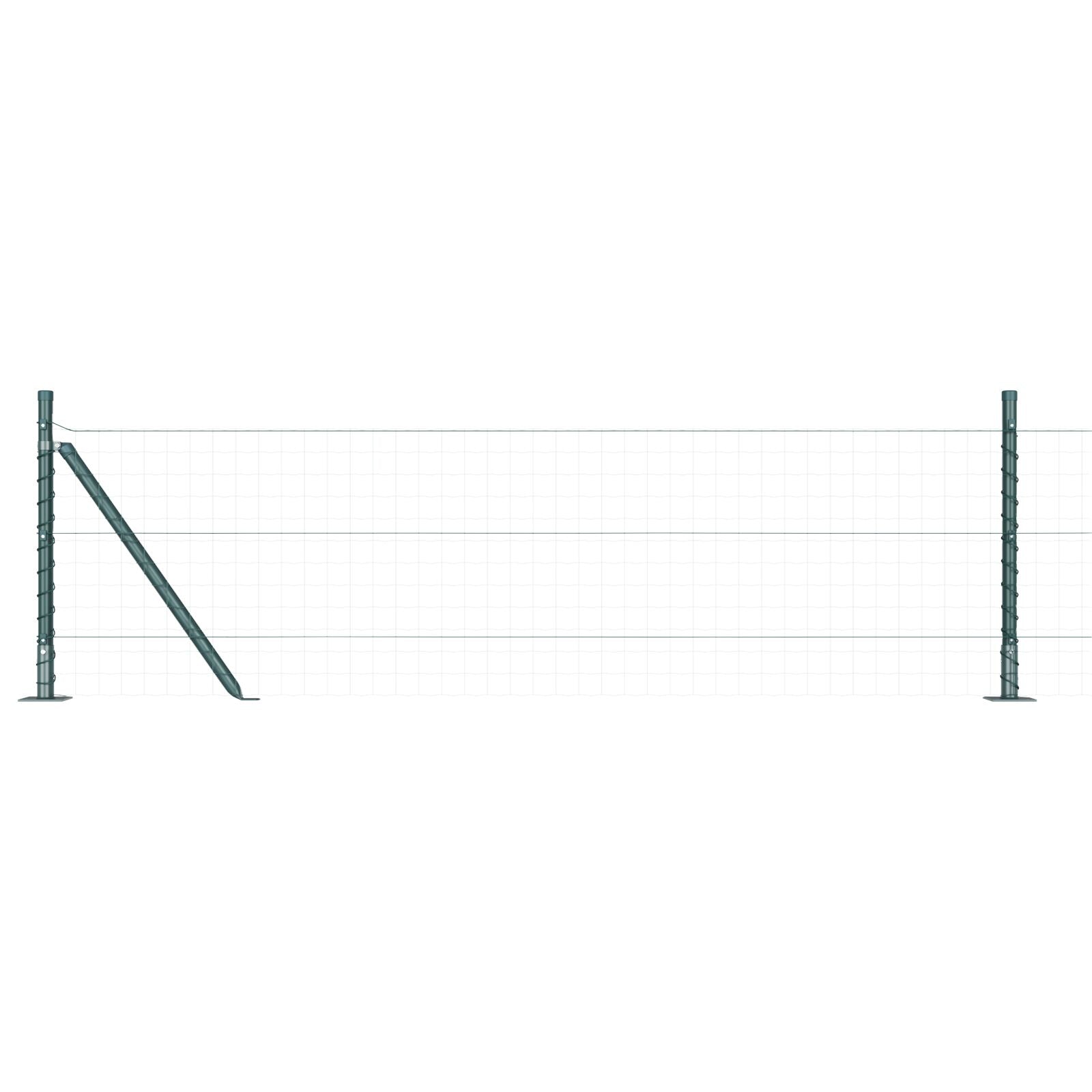 Hekpalen Set Van 26 Gepoedercoat Staal 3,2 X 3,2 X Groen 50 cm 26 x beton paal