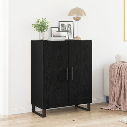 Sideboard Zwart Eiken 69,5X34X90 Cm Gefabriceerd Hout