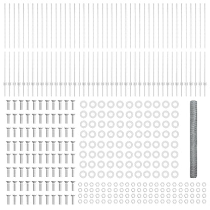 Hekpalen 22 Stuks U-Kanaal 150 Cm Gegalvaniseerd Staal,  Hexagonaal Hek 1.5X100 M Gegalvaniseerd Staal