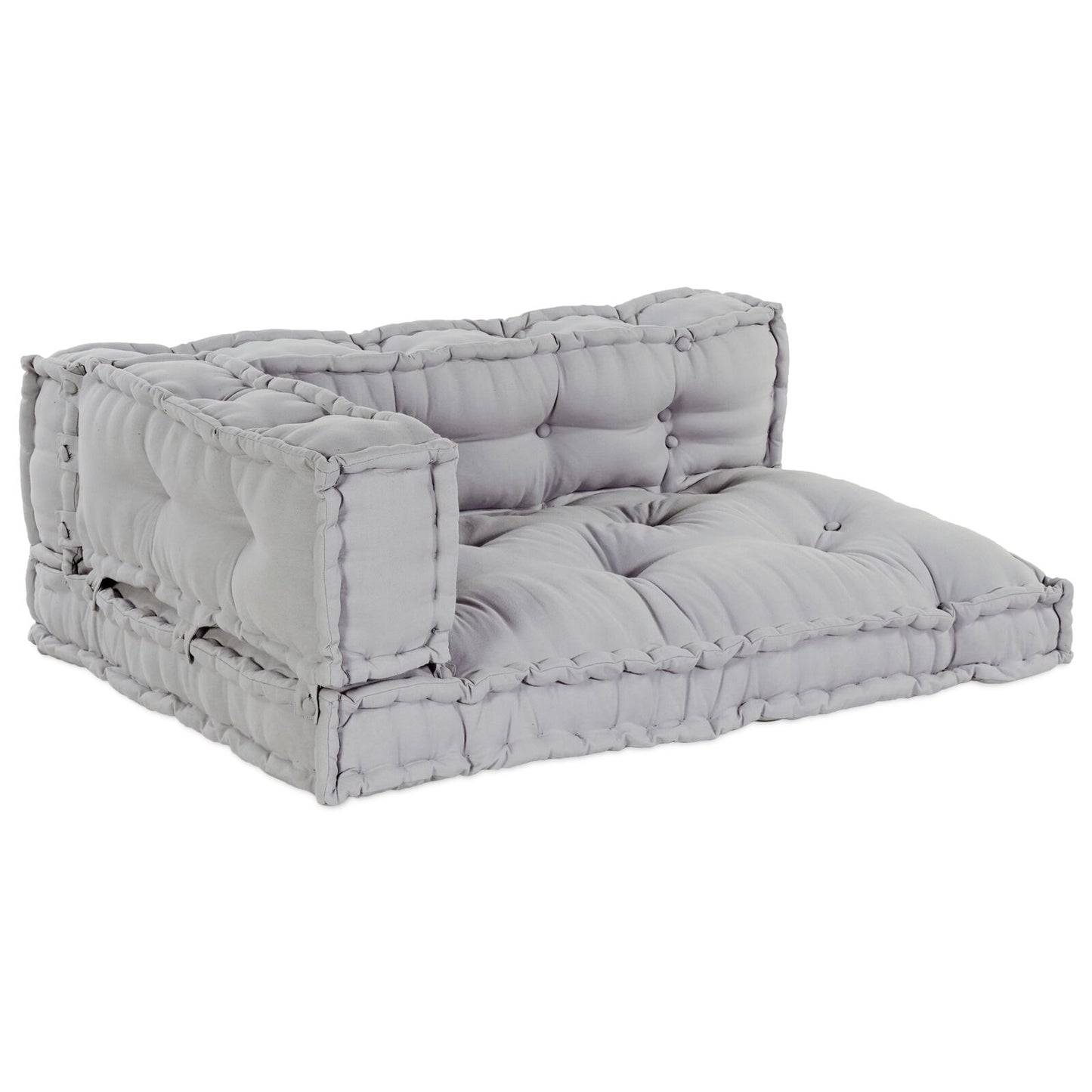 Pallet Sofa Kussen Met Arm- En Rugsteun - Stof Grijs 3x kussens