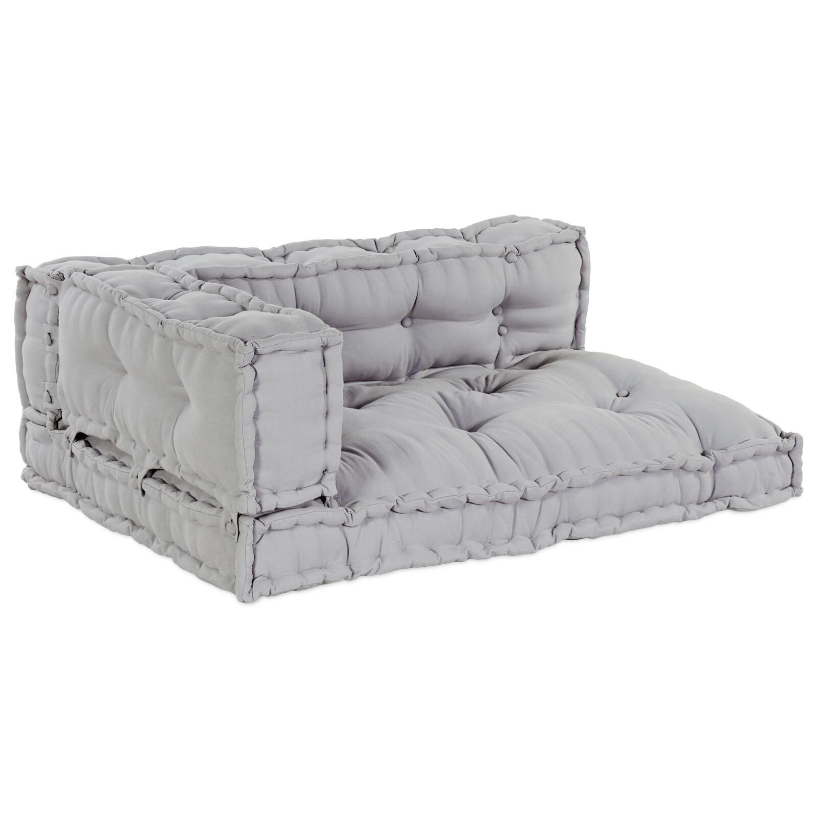 Pallet Sofa Kussen Met Arm- En Rugsteun - Stof Grijs 3x kussens