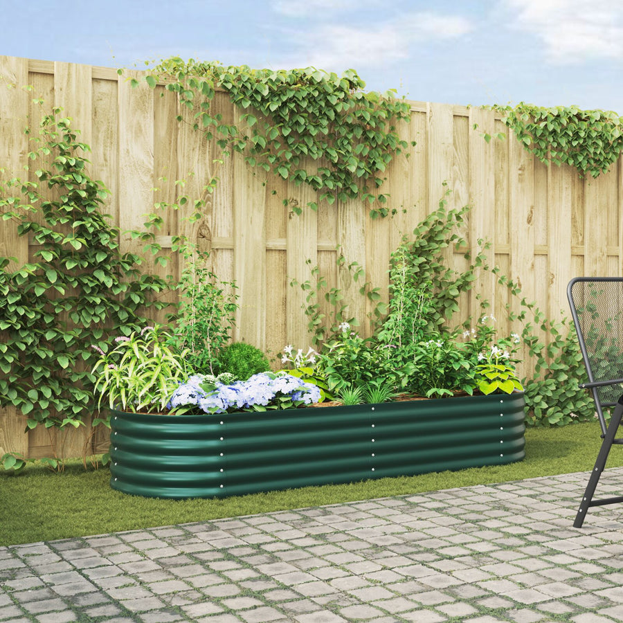 Tuin Verhoogd Bed Gegalvaniseerd Staal 240 x 80 x 44 cm Groen