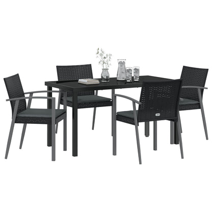 Set Van 3 Zwart Pe Rattan, Staal 56,5X57X83 Cm Duurzaam