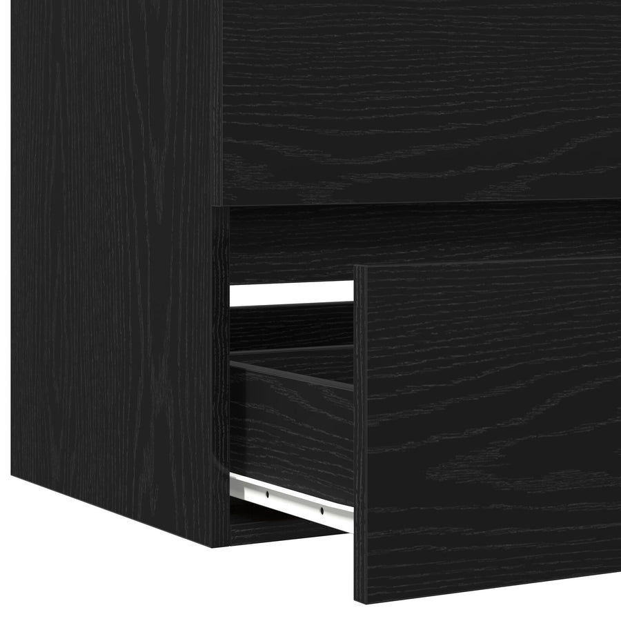 Waskast Met Ingebouwde Wastafel Zwart Eiken Engineered Hout,  Waskast Zwart Eiken 60X38,5X45 Cm Engineered Hout
