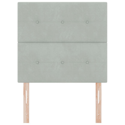 Hoofdbord Met Knoop Tufting Lichtgrijs Fluweel Licht grijs 80 cm Hoog hoofdbord
