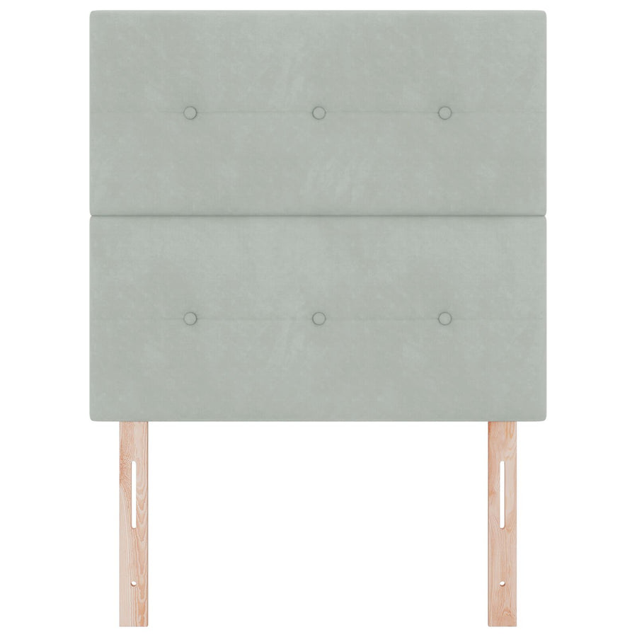 Hoofdbord Met Knoop Tufting Lichtgrijs Fluweel Licht grijs 80 cm Hoog hoofdbord
