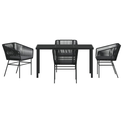 Set Van 3 Zwart Pe Rattan, Poedergecoat Staal Standaard