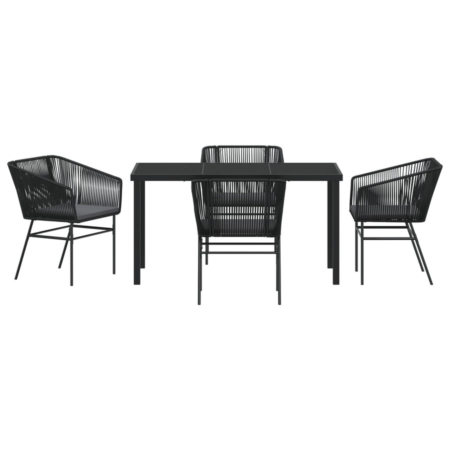 Set Van 3 Zwart Pe Rattan, Poedergecoat Staal Standaard