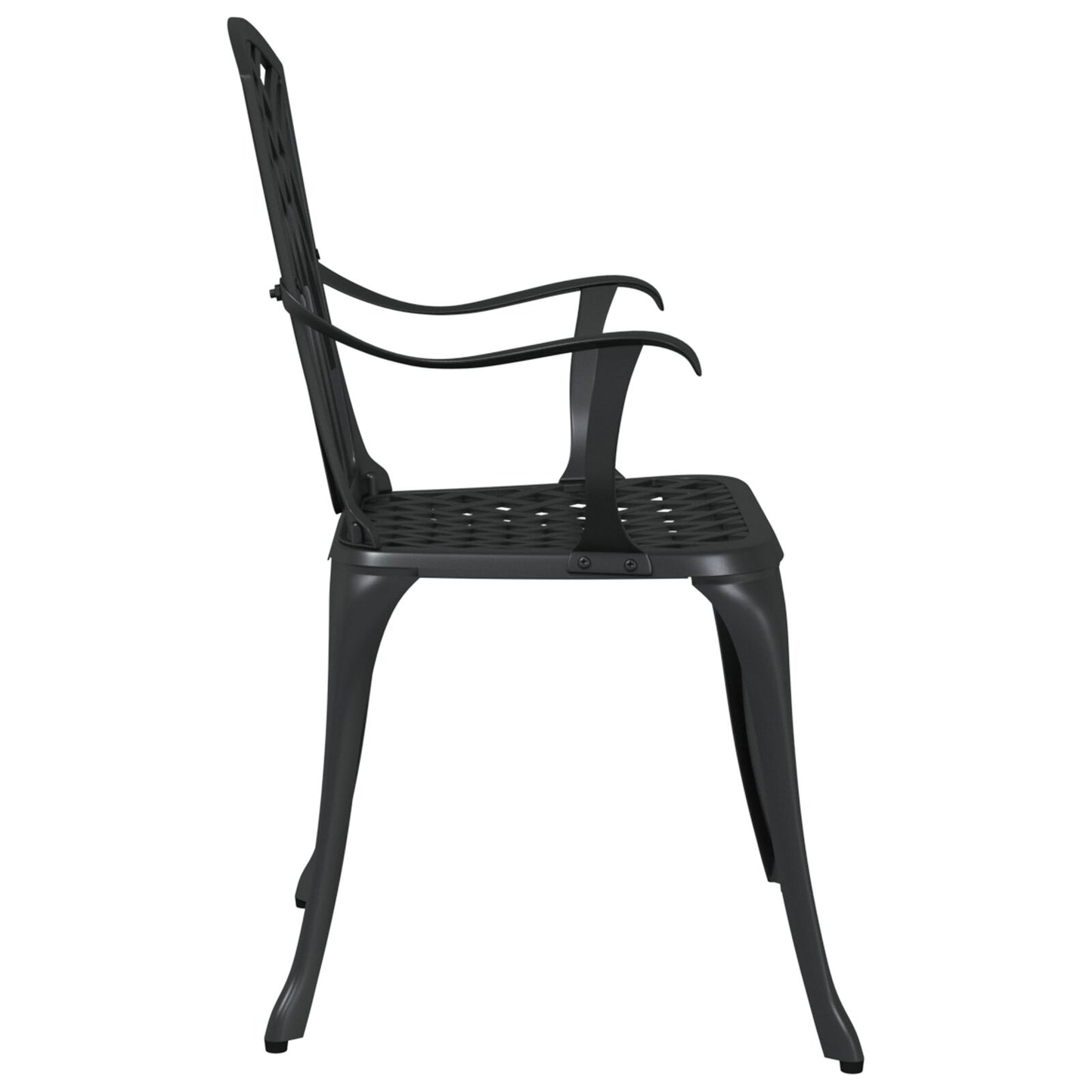 Tuinstoelen 2 Stuks Gietaluin Zwart