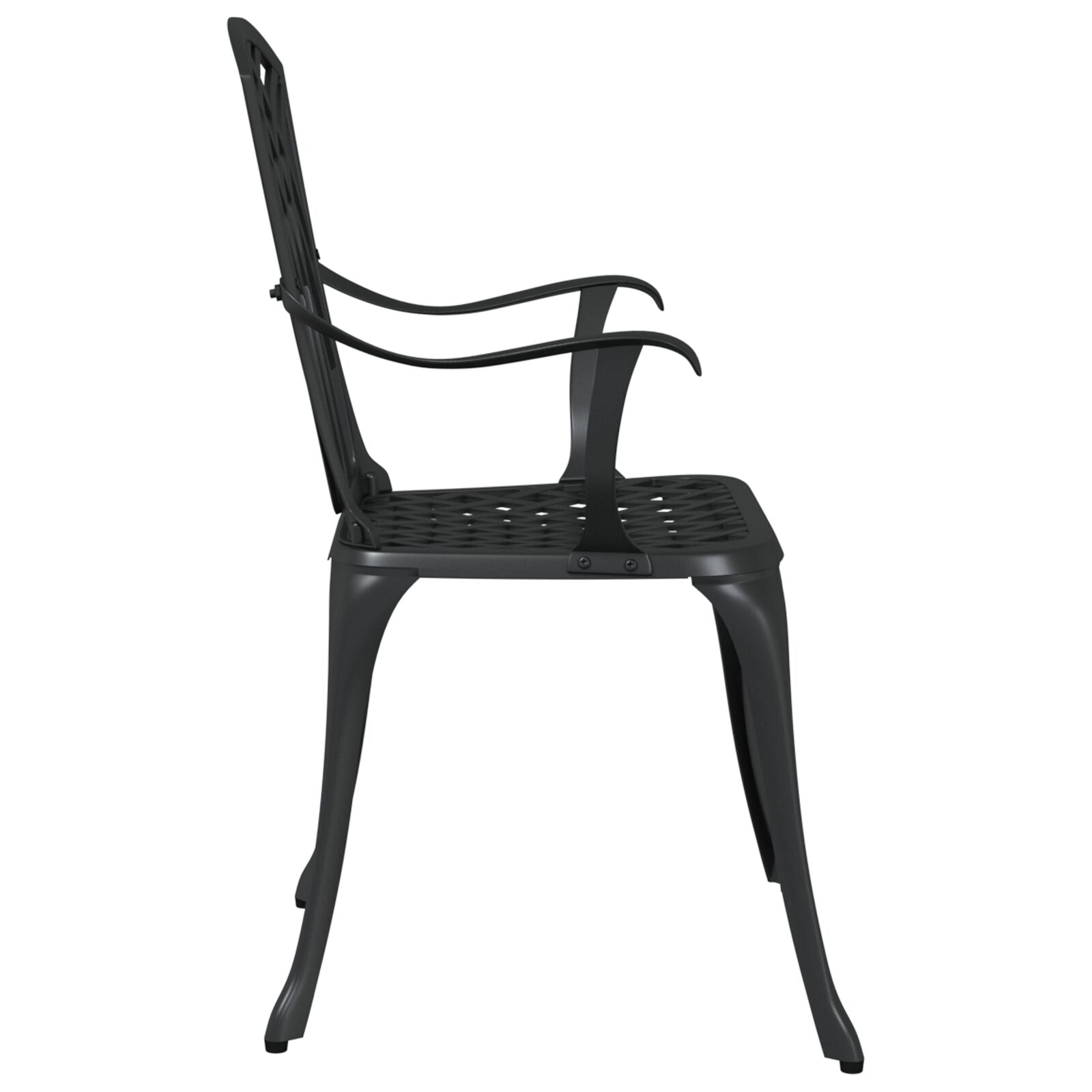 Tuinstoelen 2 Stuks Gietaluin Zwart