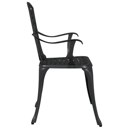 Tuinstoelen 2 Stuks Gietaluin Zwart